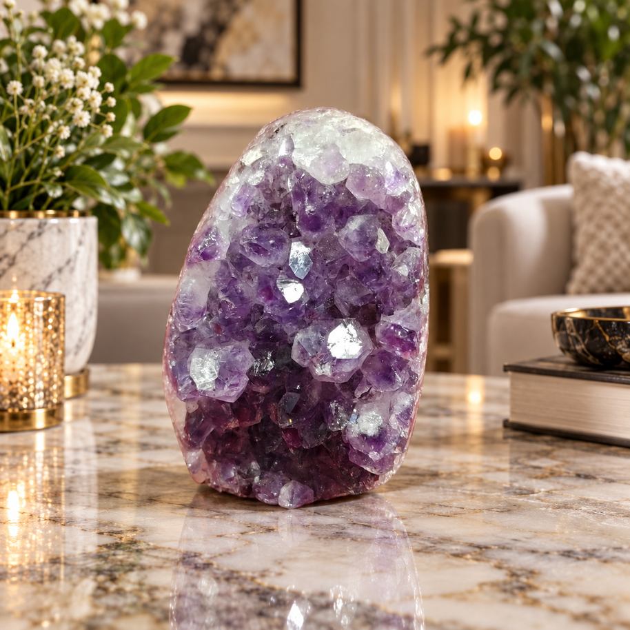 Premium Natural Amethyst Crystal – Purple Crystal Home Décor & Serenity Accent | Size: 6×8 | 550 Grams