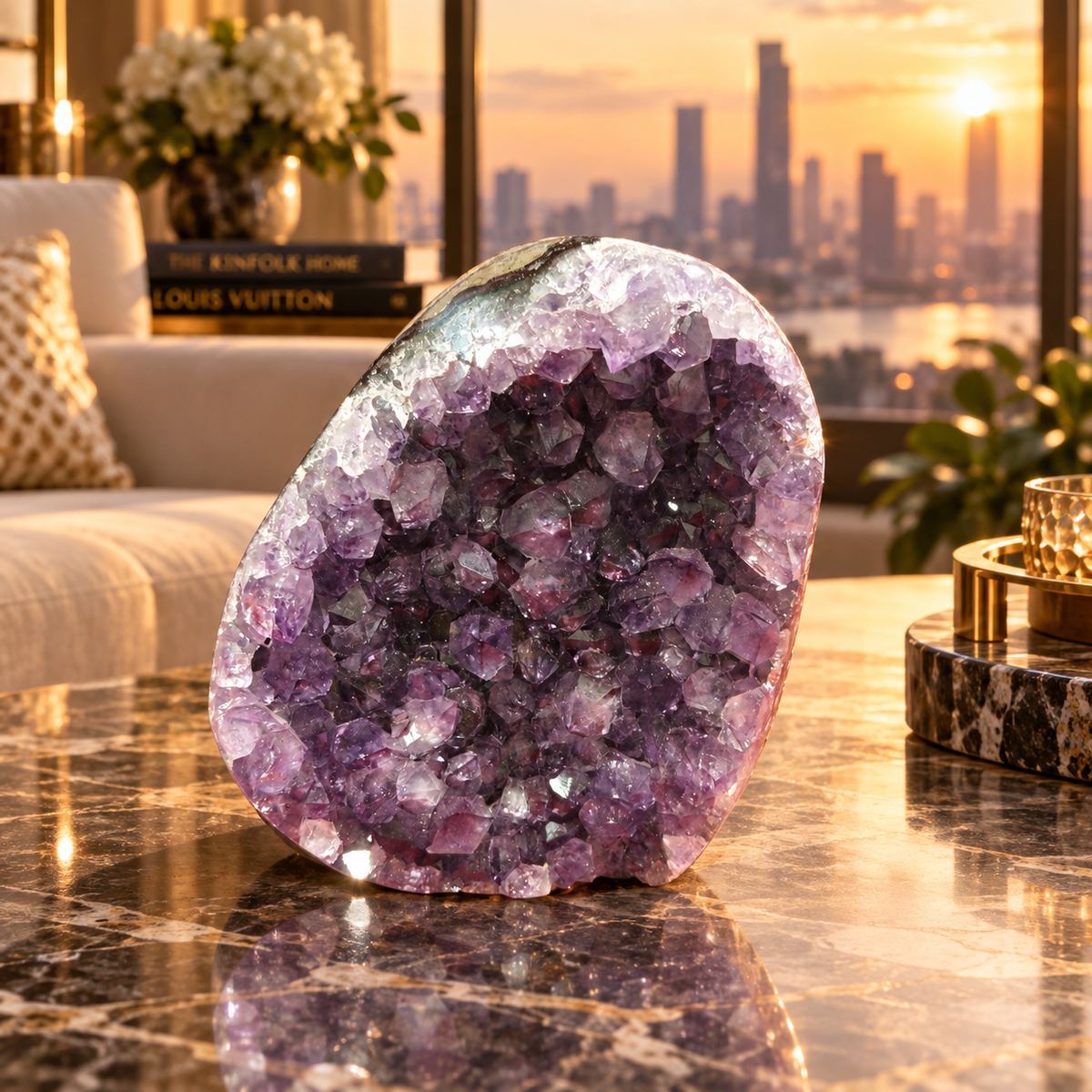 Premium Natural Amethyst Crystal – Purple Crystal Home Décor & Serenity Accent | Size: 8×9 | 532 Grams
