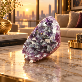 Premium Natural Amethyst Crystal – Purple Crystal Home Décor & Serenity Accent | Size: 7×9 | 617 Grams
