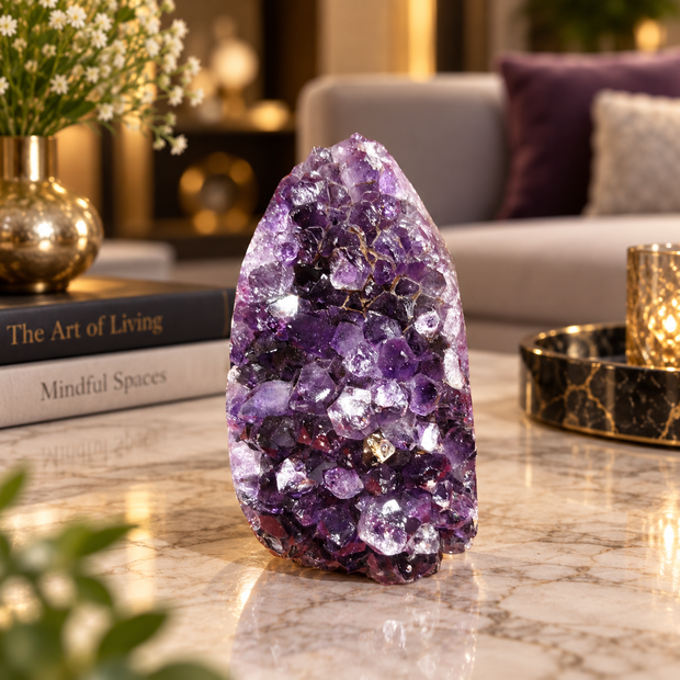 Premium Natural Amethyst Crystal – Purple Crystal Home Décor & Serenity Accent | Size: 6×9 | 730 Grams