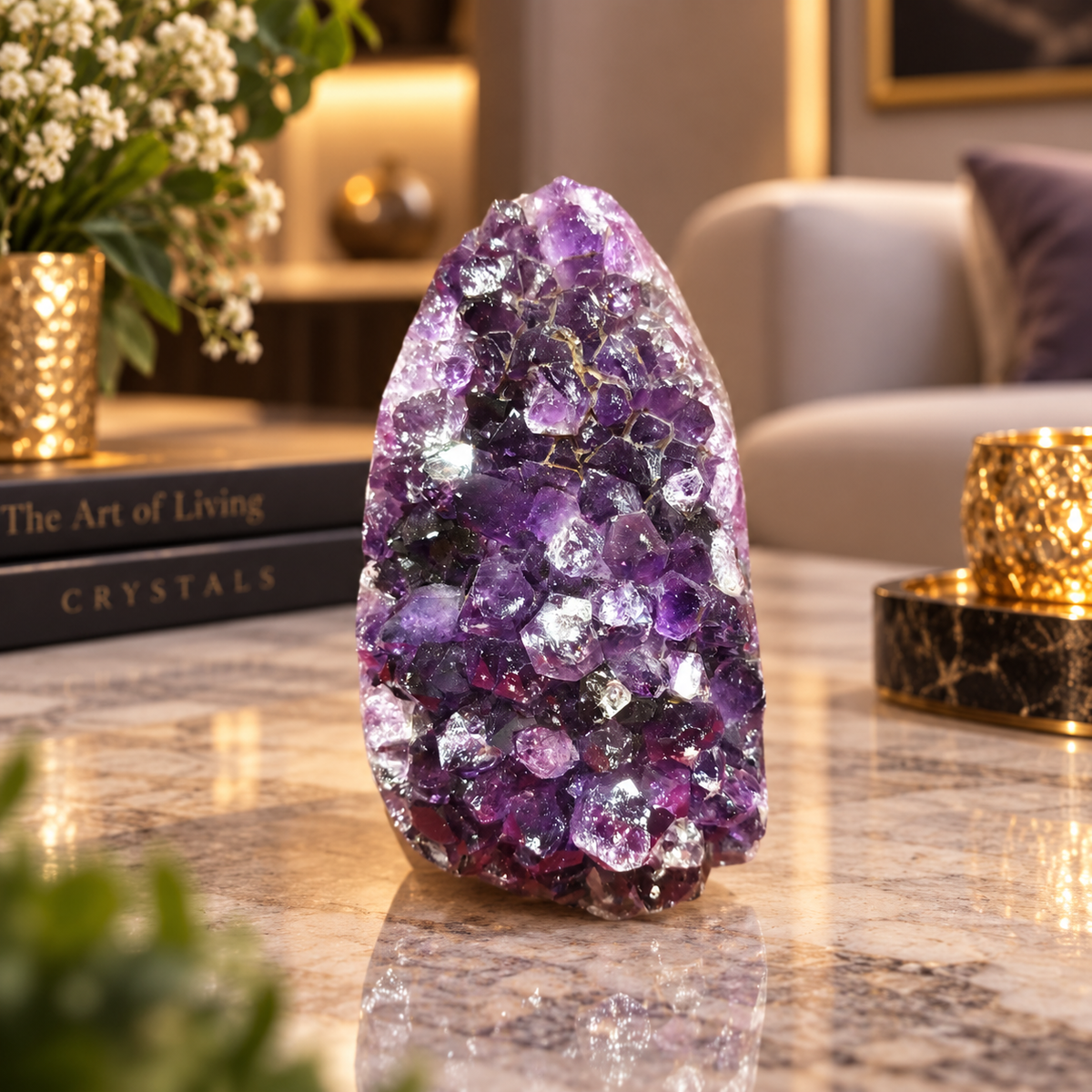 Premium Natural Amethyst Crystal – Purple Crystal Home Décor & Serenity Accent | Size: 6×9 | 730 Grams