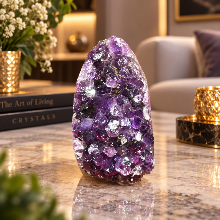 Premium Natural Amethyst Crystal – Purple Crystal Home Décor & Serenity Accent | Size: 6×9 | 730 Grams