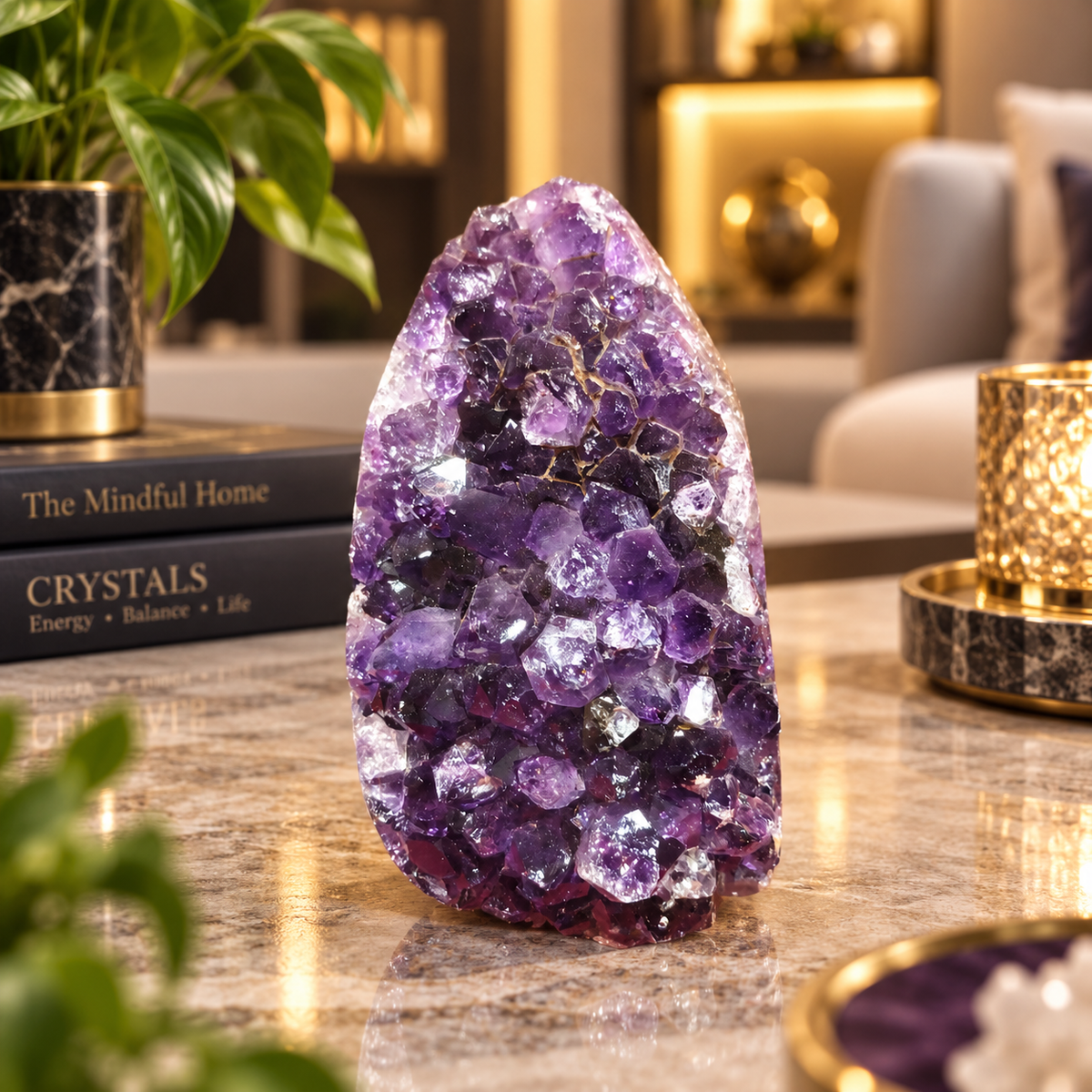 Premium Natural Amethyst Crystal – Purple Crystal Home Décor & Serenity Accent | Size: 6×9 | 730 Grams