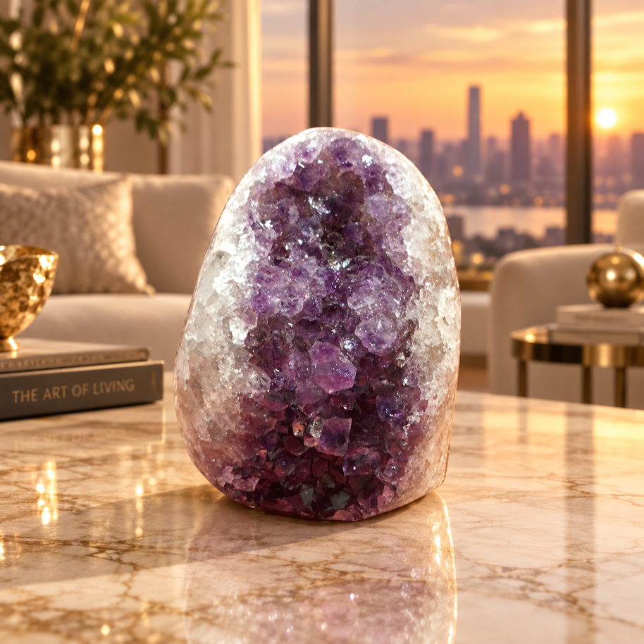 Premium Natural Amethyst Crystal – Purple Crystal Home Décor & Serenity Accent | Size: 7×11 | 845 Grams