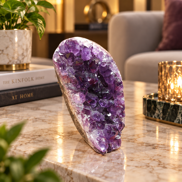 Premium Natural Amethyst Crystal – Purple Crystal Home Décor & Serenity Accent | Size: 6×9 | 611 Grams