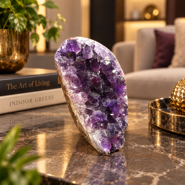 Premium Natural Amethyst Crystal – Purple Crystal Home Décor & Serenity Accent | Size: 6×9 | 611 Grams