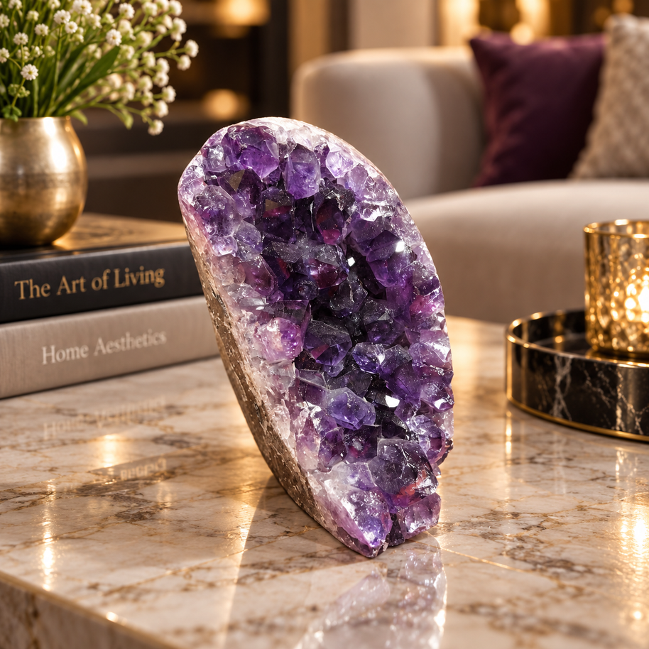 Premium Natural Amethyst Crystal – Purple Crystal Home Décor & Serenity Accent | Size: 6×9 | 611 Grams