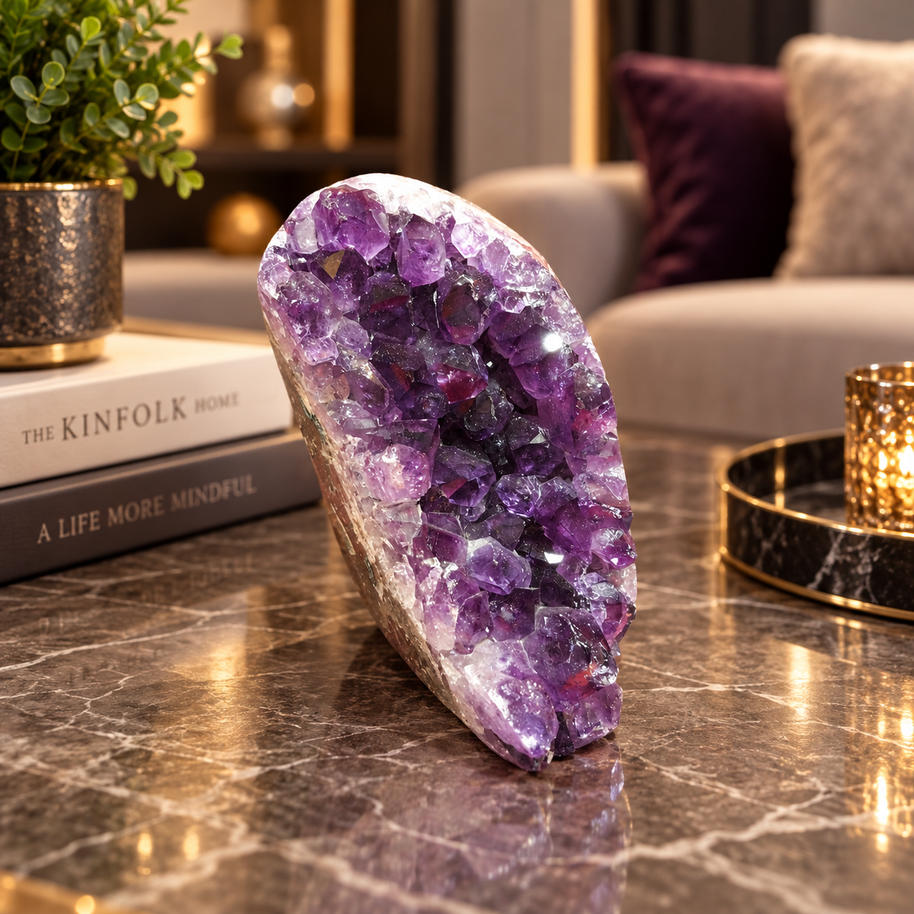 Premium Natural Amethyst Crystal – Purple Crystal Home Décor & Serenity Accent | Size: 6×9 | 611 Grams