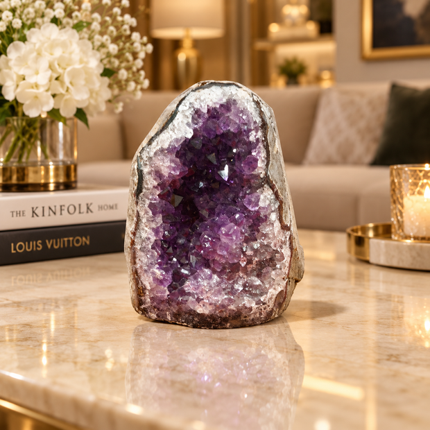 Premium Natural Amethyst Crystal – Purple Crystal Home Décor & Serenity Accent | Size: 6×9 | 489 Grams