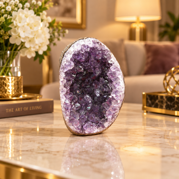 Premium Natural Amethyst Crystal – Purple Crystal Home Décor & Serenity Accent | Size: 6×9 | 415 Grams