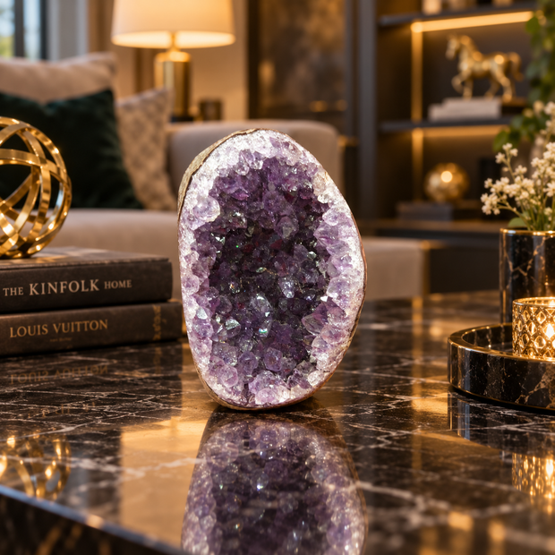 Premium Natural Amethyst Crystal – Purple Crystal Home Décor & Serenity Accent | Size: 6×9 | 415 Grams