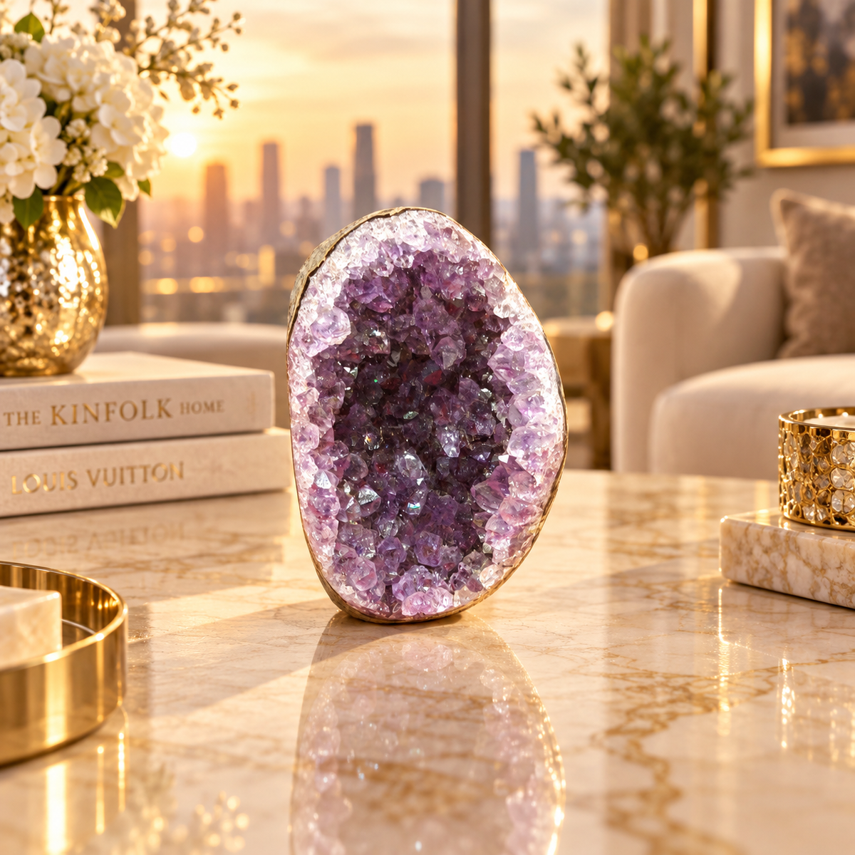 Premium Natural Amethyst Crystal – Purple Crystal Home Décor & Serenity Accent | Size: 6×9 | 415 Grams