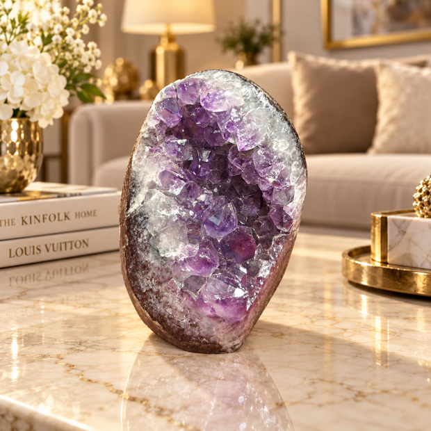 Premium Natural Amethyst Crystal – Purple Crystal Home Décor & Serenity Accent | Size: 6×7 | 448 Grams