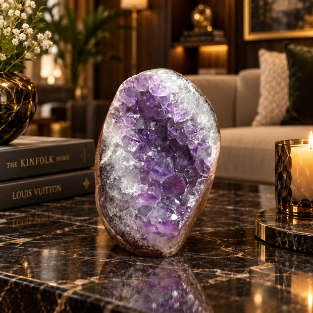 Premium Natural Amethyst Crystal – Purple Crystal Home Décor & Serenity Accent | Size: 6×7 | 448 Grams