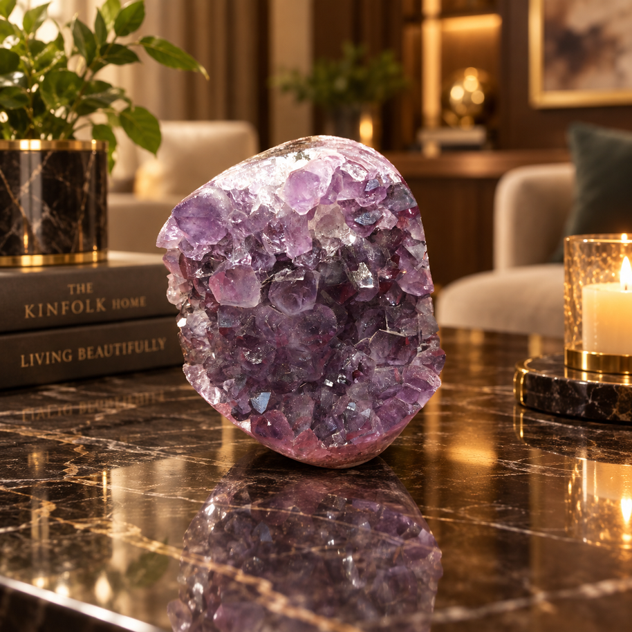 Premium Natural Amethyst Crystal – Purple Crystal Home Décor & Serenity Accent | Size: 6×8 | 483 Grams