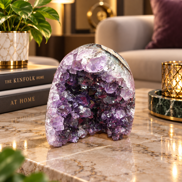 Premium Natural Amethyst Crystal – Purple Crystal Home Décor & Serenity Accent | Size: 9×8 | 418 Grams