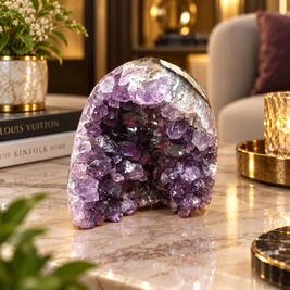 Premium Natural Amethyst Crystal – Purple Crystal Home Décor & Serenity Accent | Size: 9×8 | 418 Grams
