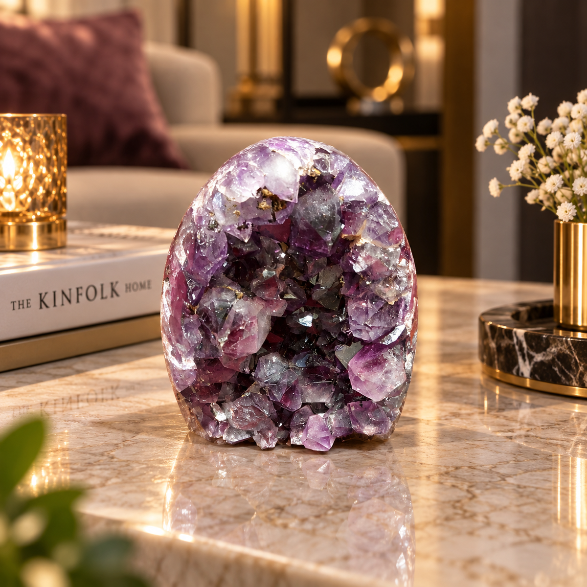 Premium Natural Amethyst Crystal – Purple Crystal Home Décor & Serenity Accent | Size: 7×8 | 334 Grams