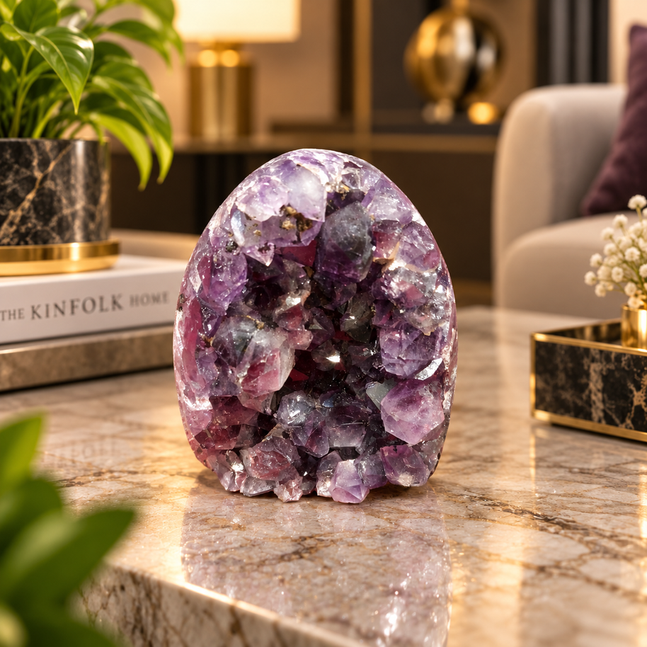 Premium Natural Amethyst Crystal – Purple Crystal Home Décor & Serenity Accent | Size: 7×8 | 334 Grams