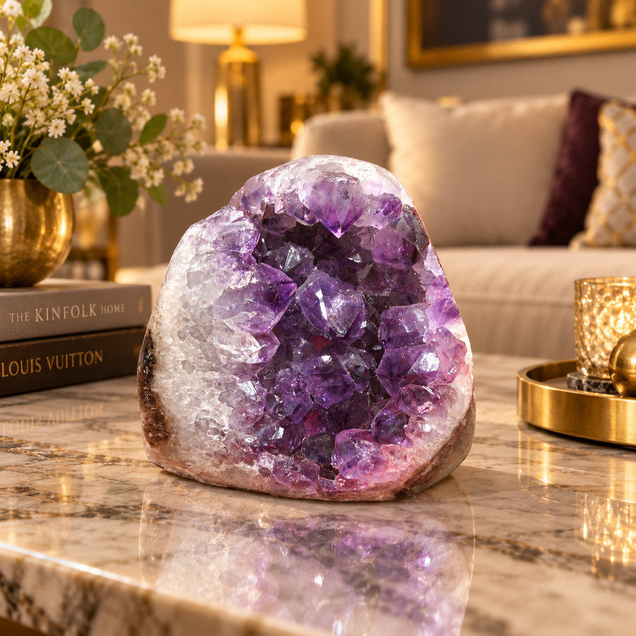 Premium Natural Amethyst Crystal – Purple Crystal Home Décor & Serenity Accent | Size: 10×8 | 740 Grams