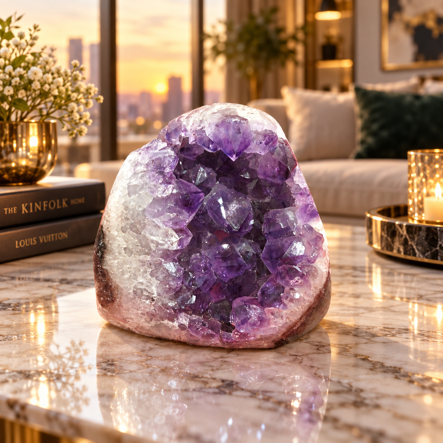 Premium Natural Amethyst Crystal – Purple Crystal Home Décor & Serenity Accent | Size: 10×8 | 740 Grams