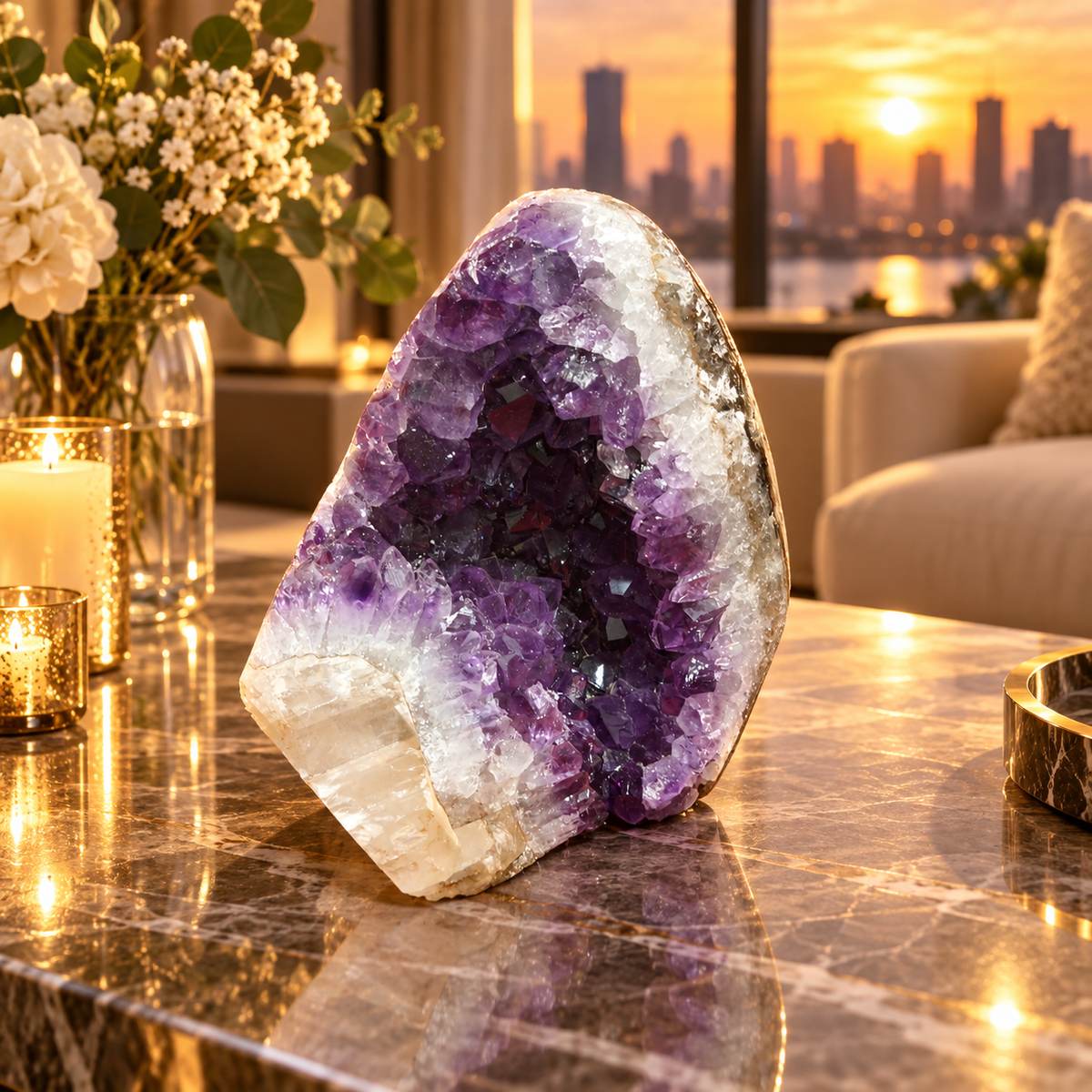 Premium Natural Amethyst Crystal – Purple Crystal Home Décor & Serenity Accent | Size: 9×9 | 802 Grams
