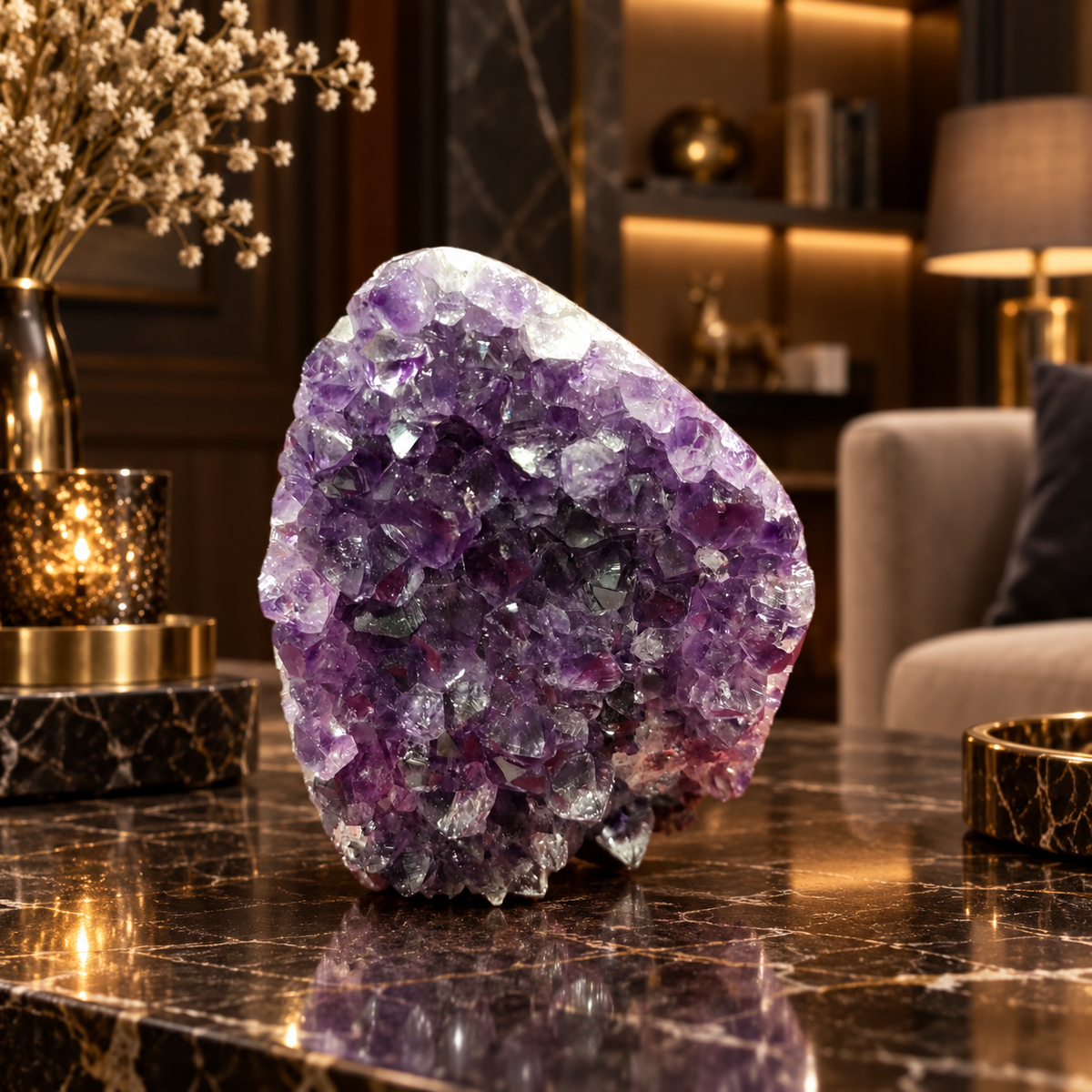 Premium Natural Amethyst Crystal – Purple Crystal Home Décor & Serenity Accent | Size: 8× 10 | 812 Grams