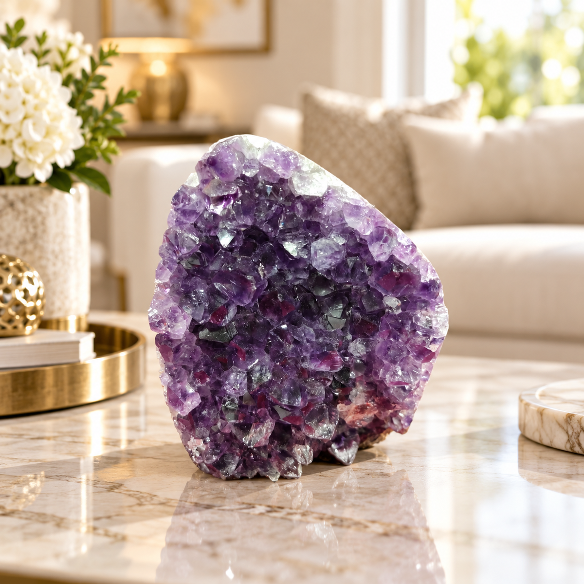 Premium Natural Amethyst Crystal – Purple Crystal Home Décor & Serenity Accent | Size: 8× 10 | 812 Grams