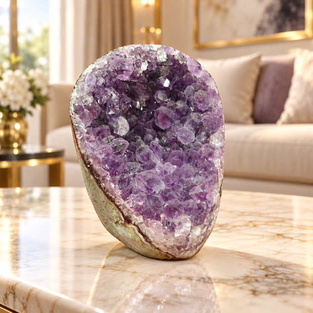 Premium Natural Amethyst Crystal – Purple Crystal Home Décor & Serenity Accent | Size: 7×10 | 887 Grams