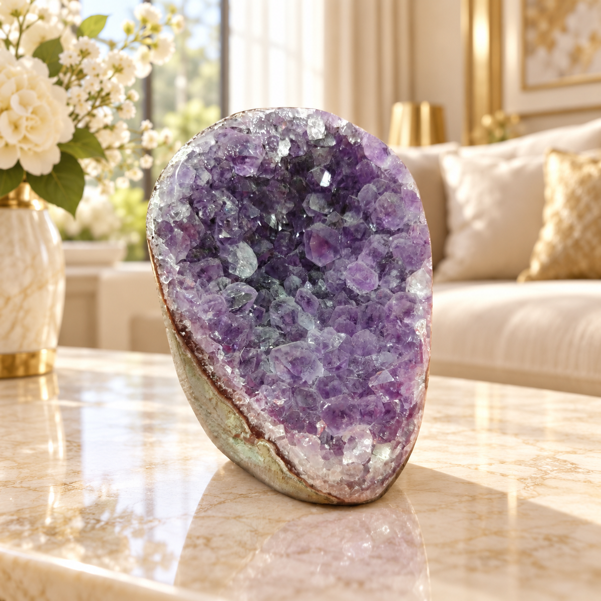 Premium Natural Amethyst Crystal – Purple Crystal Home Décor & Serenity Accent | Size: 7×10 | 887 Grams