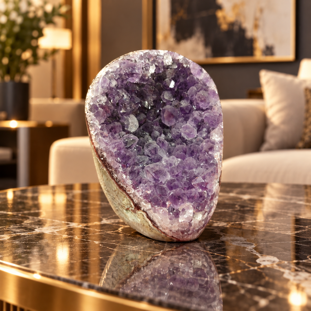 Premium Natural Amethyst Crystal – Purple Crystal Home Décor & Serenity Accent | Size: 7×10 | 887 Grams