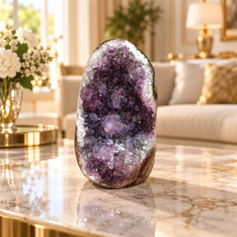 Premium Natural Amethyst Crystal – Purple Crystal Home Décor & Serenity Accent | Size: 6×10 | 399 Grams
