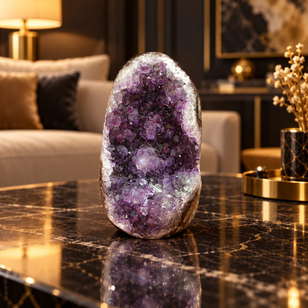Premium Natural Amethyst Crystal – Purple Crystal Home Décor & Serenity Accent | Size: 6×10 | 399 Grams