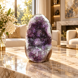 Premium Natural Amethyst Crystal – Purple Crystal Home Décor & Serenity Accent | Size: 6×10 | 399 Grams