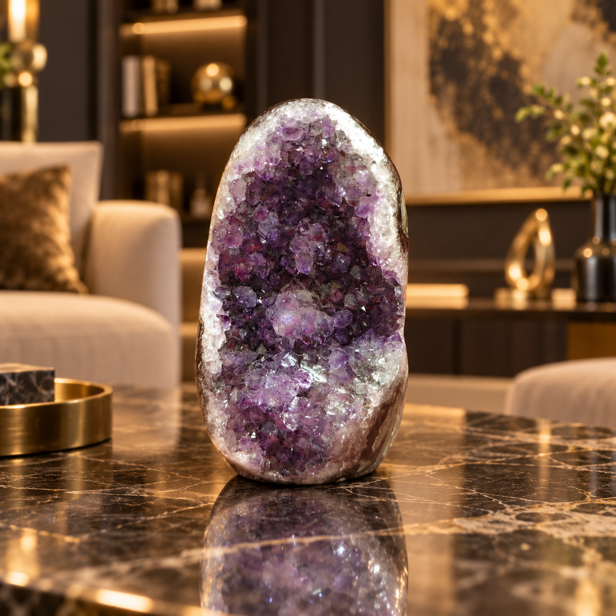 Premium Natural Amethyst Crystal – Purple Crystal Home Décor & Serenity Accent | Size: 6×10 | 399 Grams