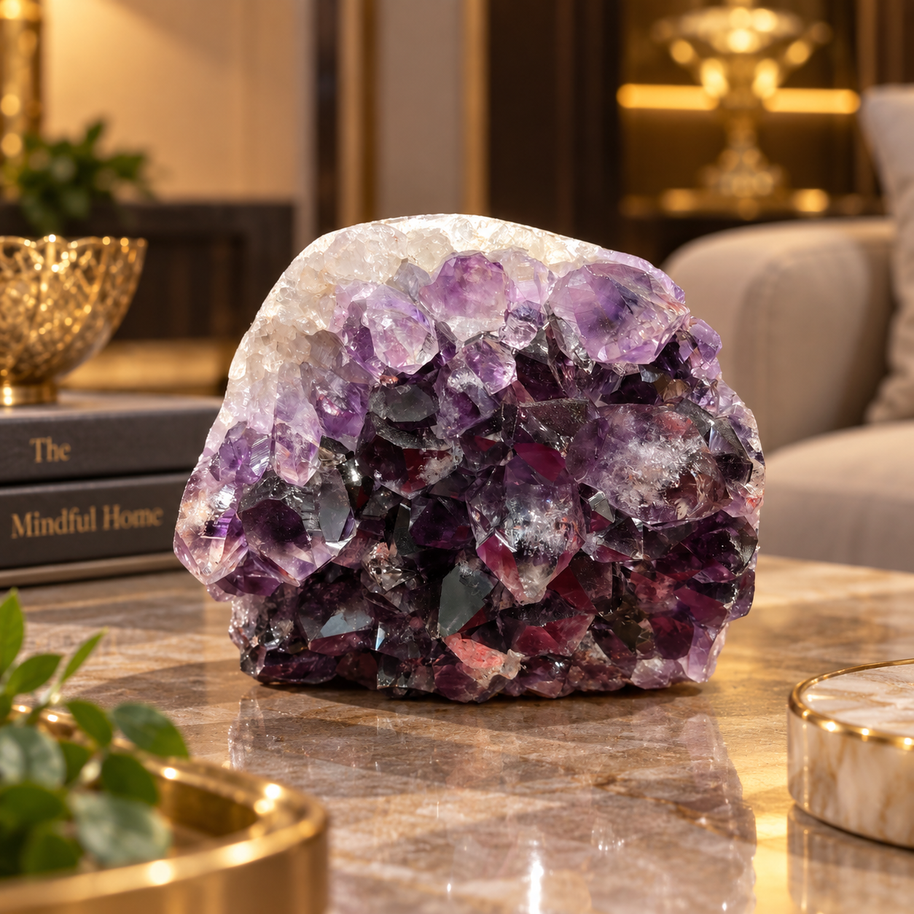 Premium Natural Amethyst Crystal – Purple Crystal Home Décor & Serenity Accent | Size: 11×9 | 1.002 KG