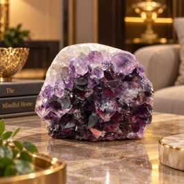 Premium Natural Amethyst Crystal – Purple Crystal Home Décor & Serenity Accent | Size: 11×9 | 1.002 KG