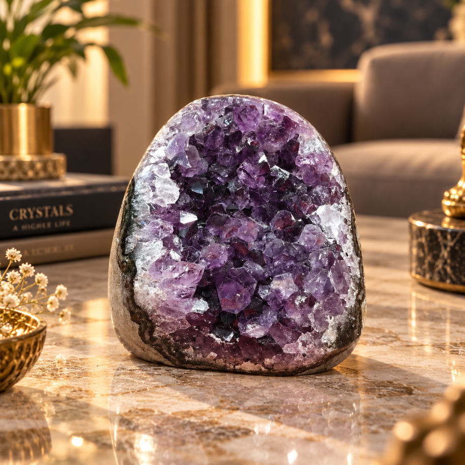 Premium Natural Amethyst Crystal – Purple Crystal Home Décor & Serenity Accent | Size: 7×6 | 300 Grams