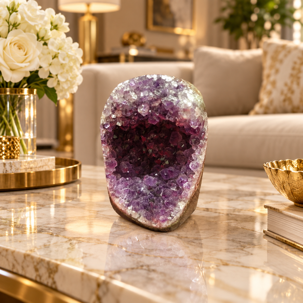 Premium Natural Amethyst Crystal – Purple Crystal Home Décor & Serenity Accent | Size: 7×9 | 535 Grams