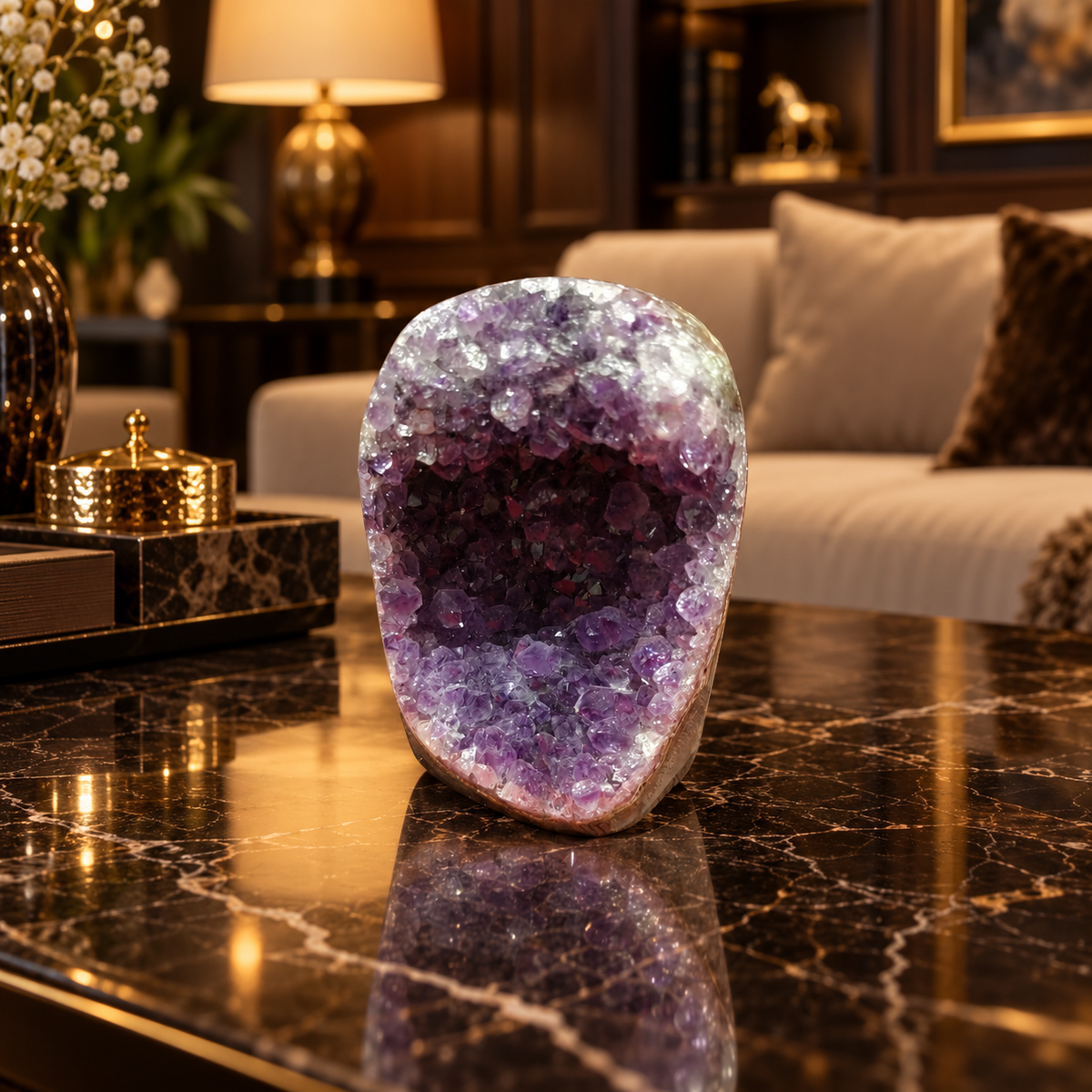 Premium Natural Amethyst Crystal – Purple Crystal Home Décor & Serenity Accent | Size: 7×9 | 535 Grams