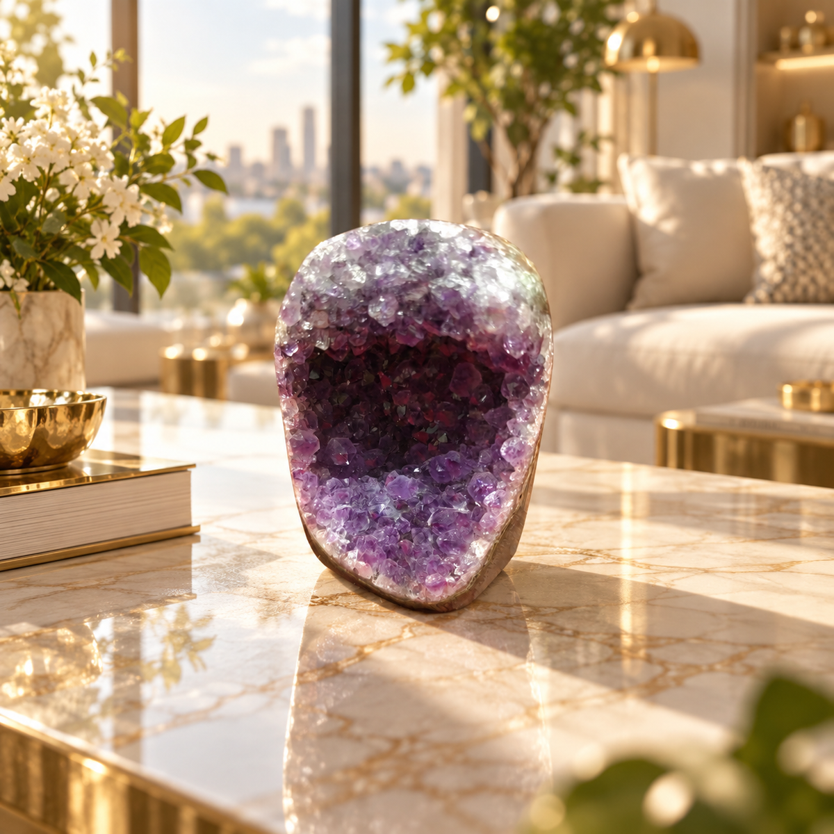 Premium Natural Amethyst Crystal – Purple Crystal Home Décor & Serenity Accent | Size: 7×9 | 535 Grams