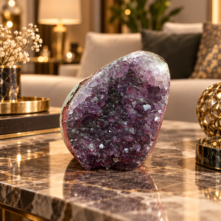 Premium Natural Amethyst Crystal – Purple Crystal Home Décor & Serenity Accent | Size: 8×10 | 743 Grams