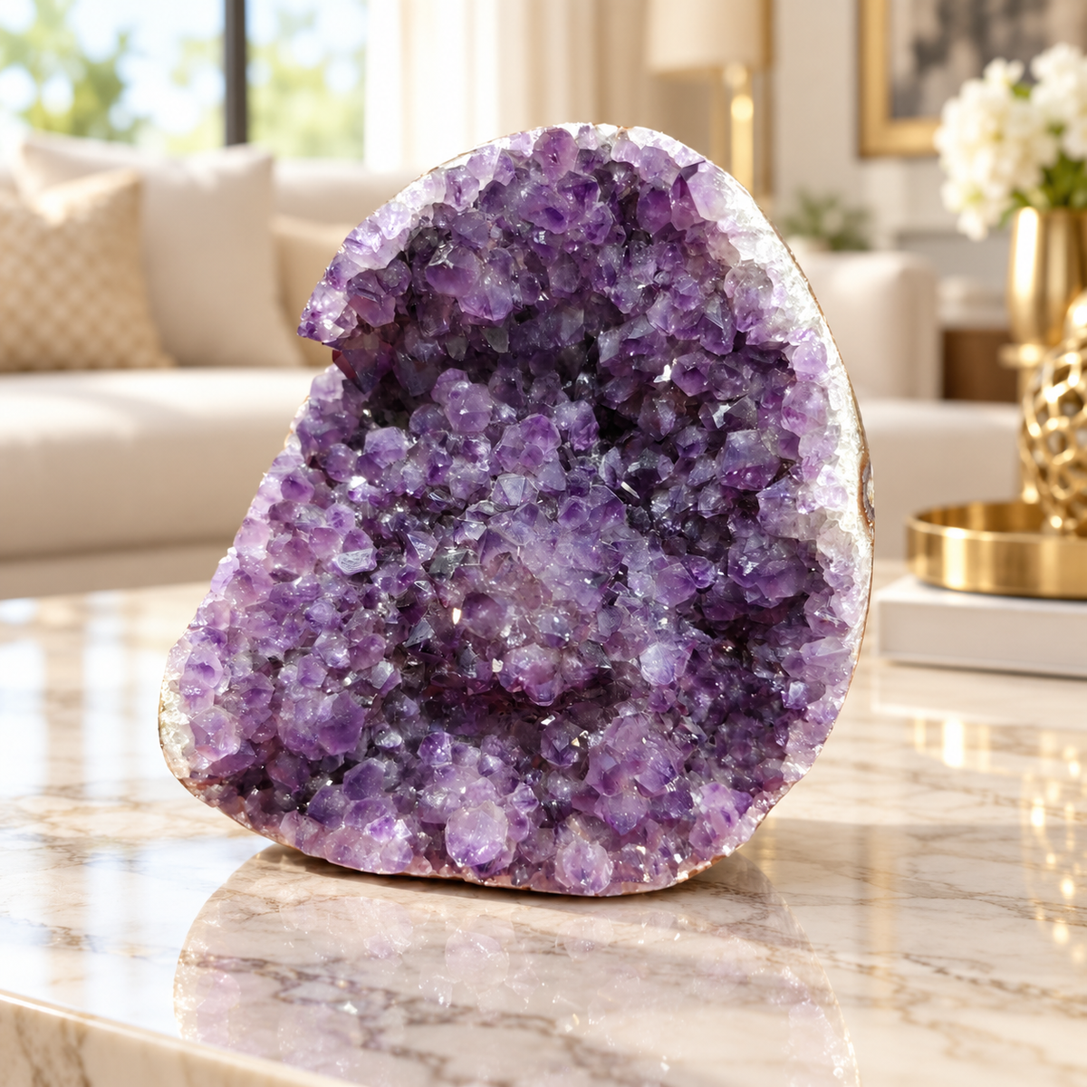 Premium Natural Amethyst Crystal – Purple Crystal Home Décor & Serenity Accent | Size: 10×10 | 1.034 KG