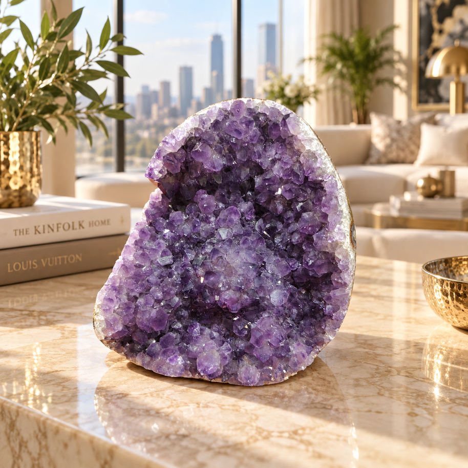 Premium Natural Amethyst Crystal – Purple Crystal Home Décor & Serenity Accent | Size: 10×10 | 1.034 KG