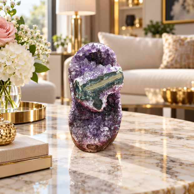 Premium Natural Amethyst Crystal – Purple Crystal Home Décor & Serenity Accent | Size: 6×11 | 653 Grams