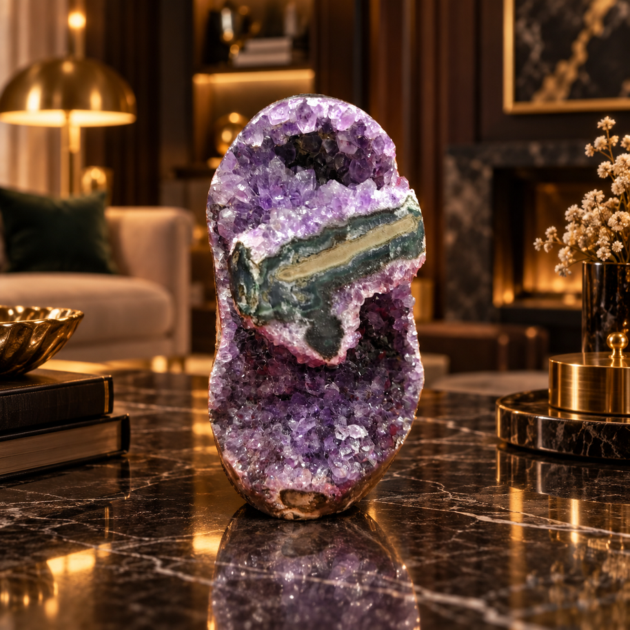 Premium Natural Amethyst Crystal – Purple Crystal Home Décor & Serenity Accent | Size: 6×11 | 653 Grams