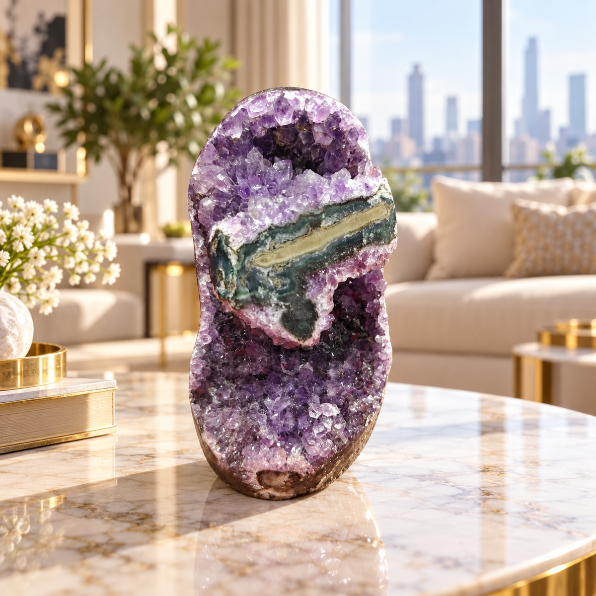 Premium Natural Amethyst Crystal – Purple Crystal Home Décor & Serenity Accent | Size: 6×11 | 653 Grams
