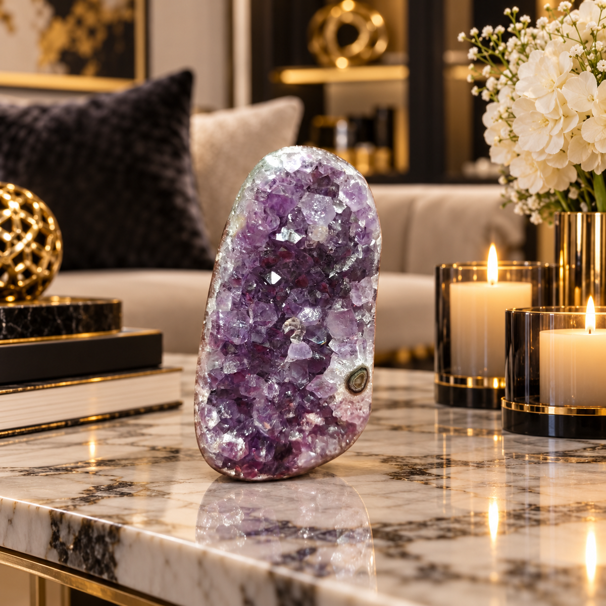 Premium Natural Amethyst Crystal – Purple Crystal Home Décor & Serenity Accent | Size: 6×12 | 838 Grams