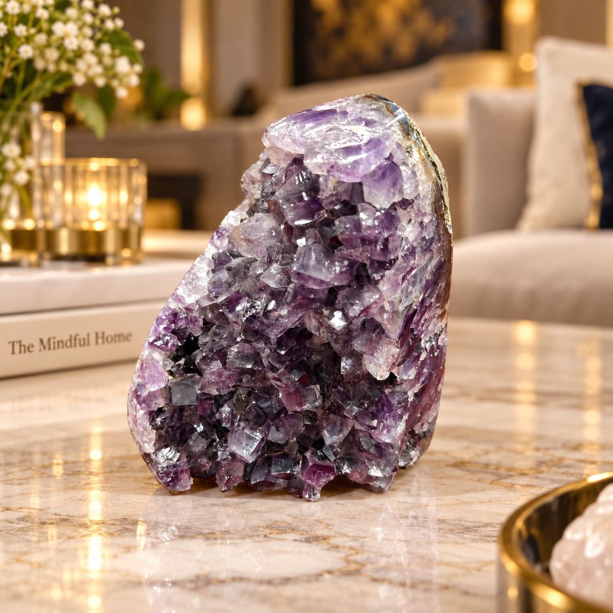 Premium Natural Amethyst Crystal – Purple Crystal Home Décor & Serenity Accent | Size: 11×12 | 904 Grams