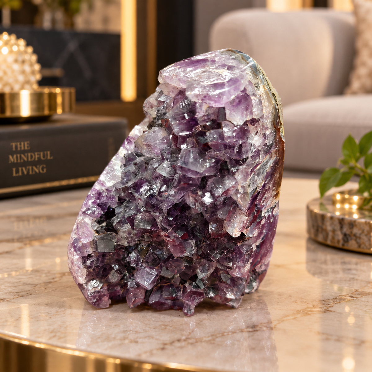 Premium Natural Amethyst Crystal – Purple Crystal Home Décor & Serenity Accent | Size: 11×12 | 904 Grams